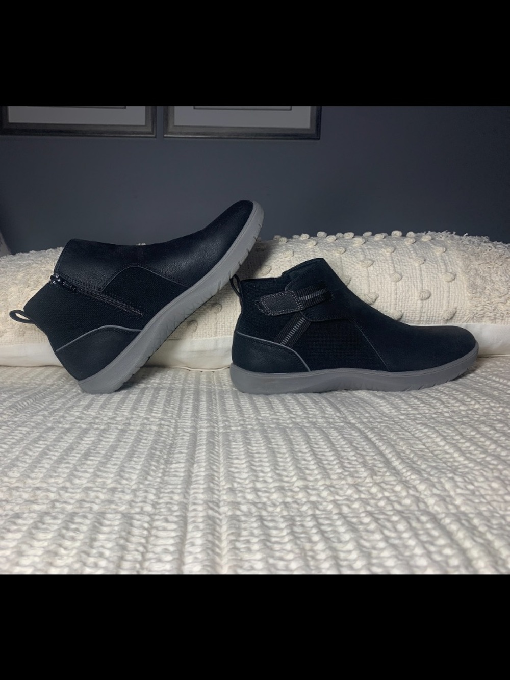 Clarks Women’s Ankle Boots Black with Gray Soles